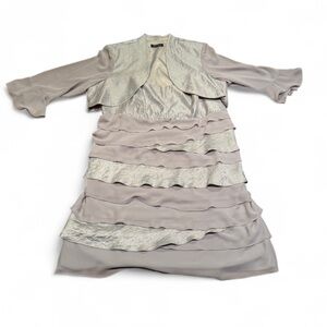 SL Fashions - Cocktail / Evening Midi Ruffled Dress with Jacket